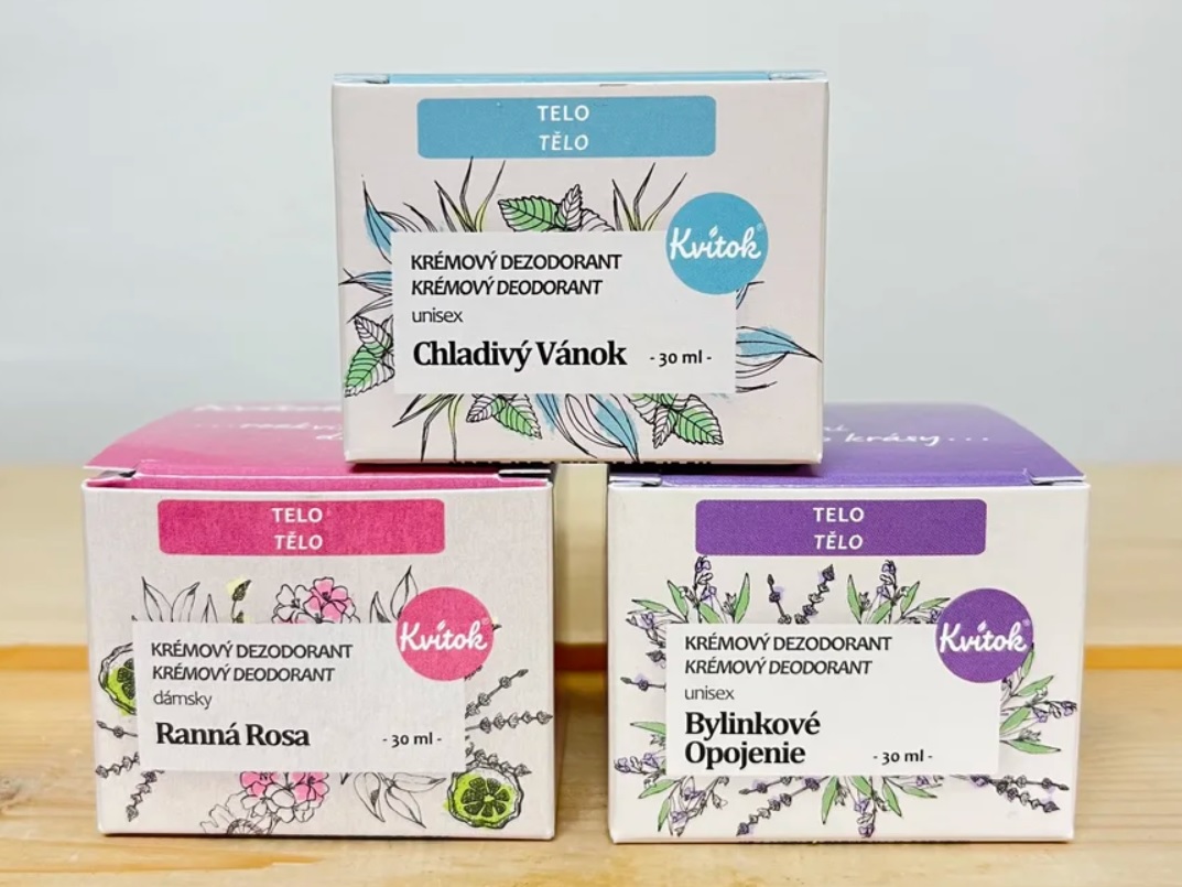 Krémový přírodní deodorant Kvitok – mix vůní